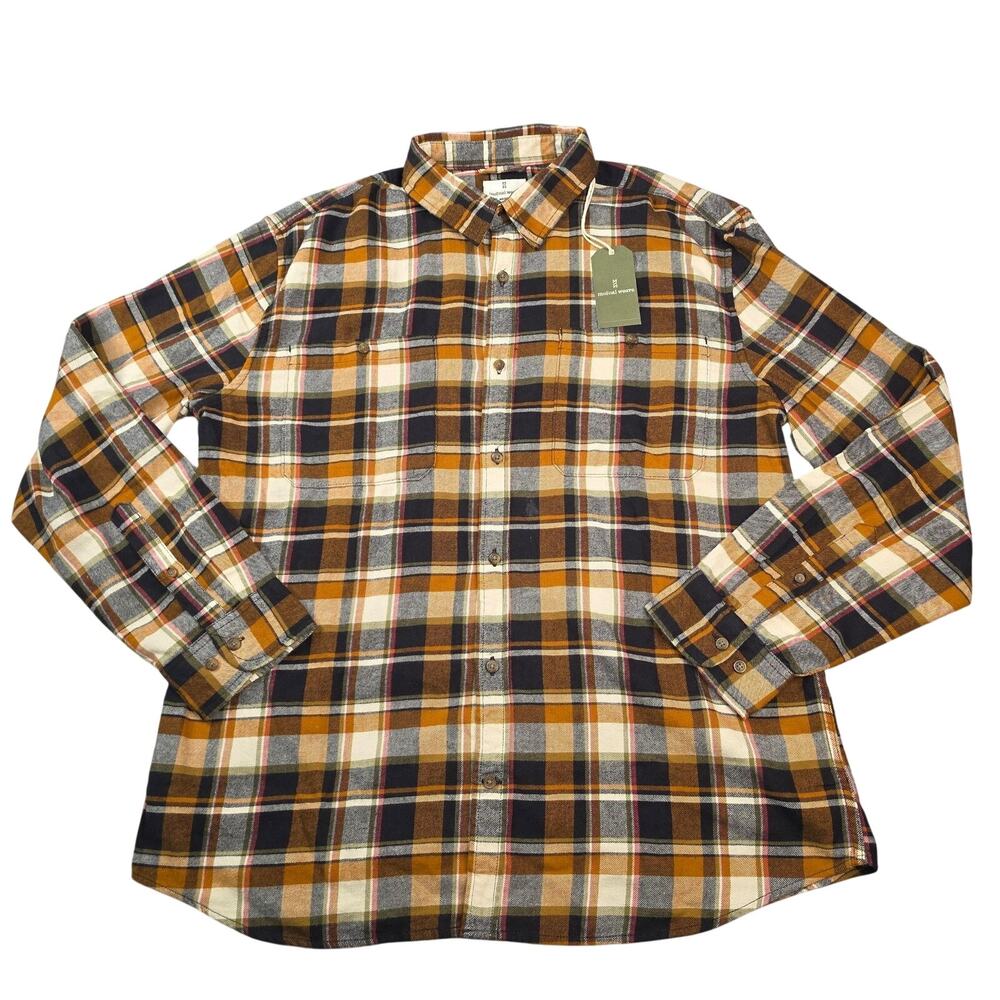 Mutual Weave‎ Shirt Mens XL Multicolor Plaid Flannel Long Sleeve Button Up
